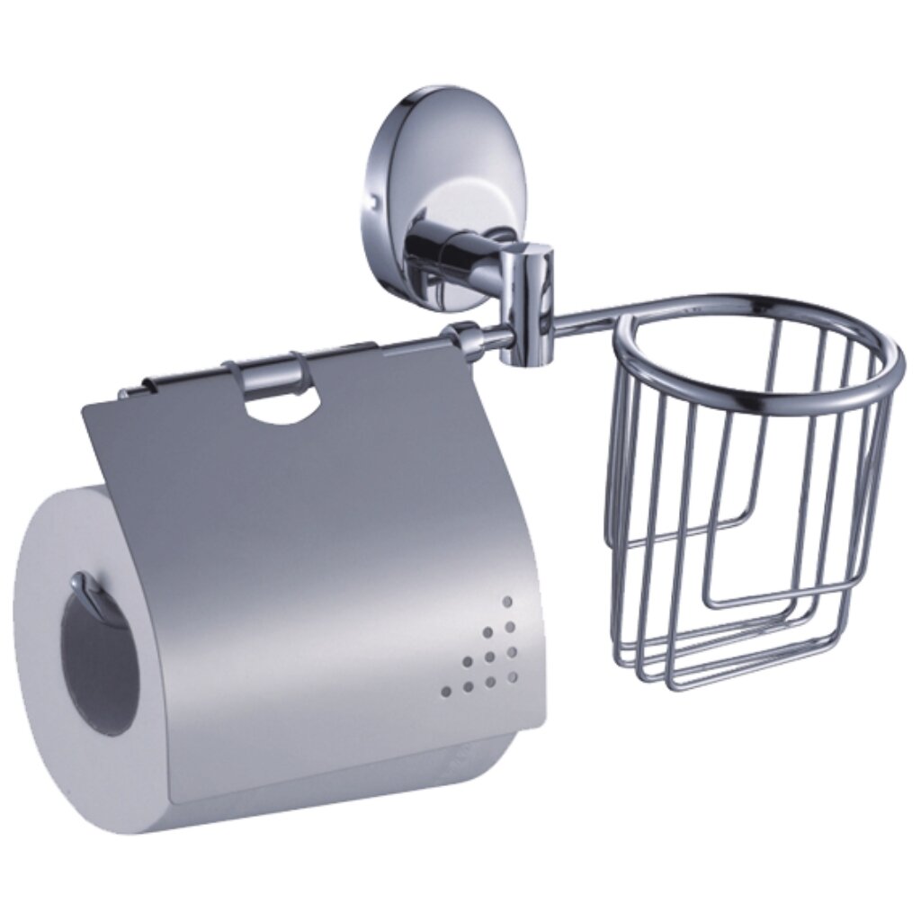 Держатель для туалетной бумаги, с корзинкой, металл, хром, Solinne, Modern, 2512.006 держатель для туалетной бумаги с корзинкой металл хром frap f1703 1