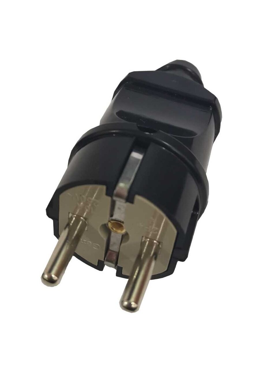 Вилка прямая, с заземлением, 16 А, IP20, 250 В, разборная, круглая, черная, General Lighting Systems, 470505