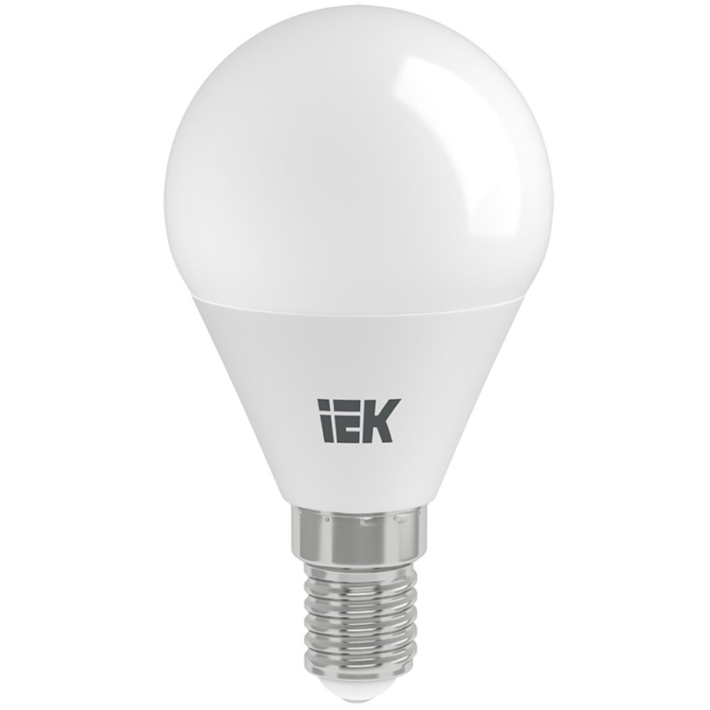 Лампа светодиодная E14, 7 Вт, 60 Вт, 230 В, шар, 4000 К, свет нейтральный белый, IEK, G45, LED светофор смешарики звук и свет маленький