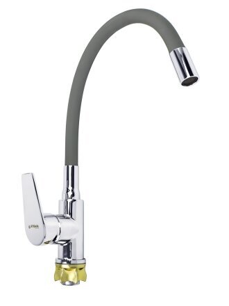 Смеситель для кухни, Stemix, гибкий излив, с картриджем, STM 330-016F GRAY