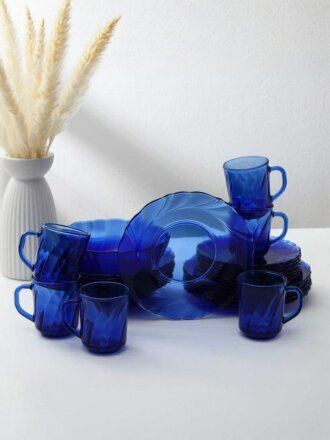 Сервиз столовый стекло, 25 предметов, на 6 персон, Sea brim Saphir, 50551