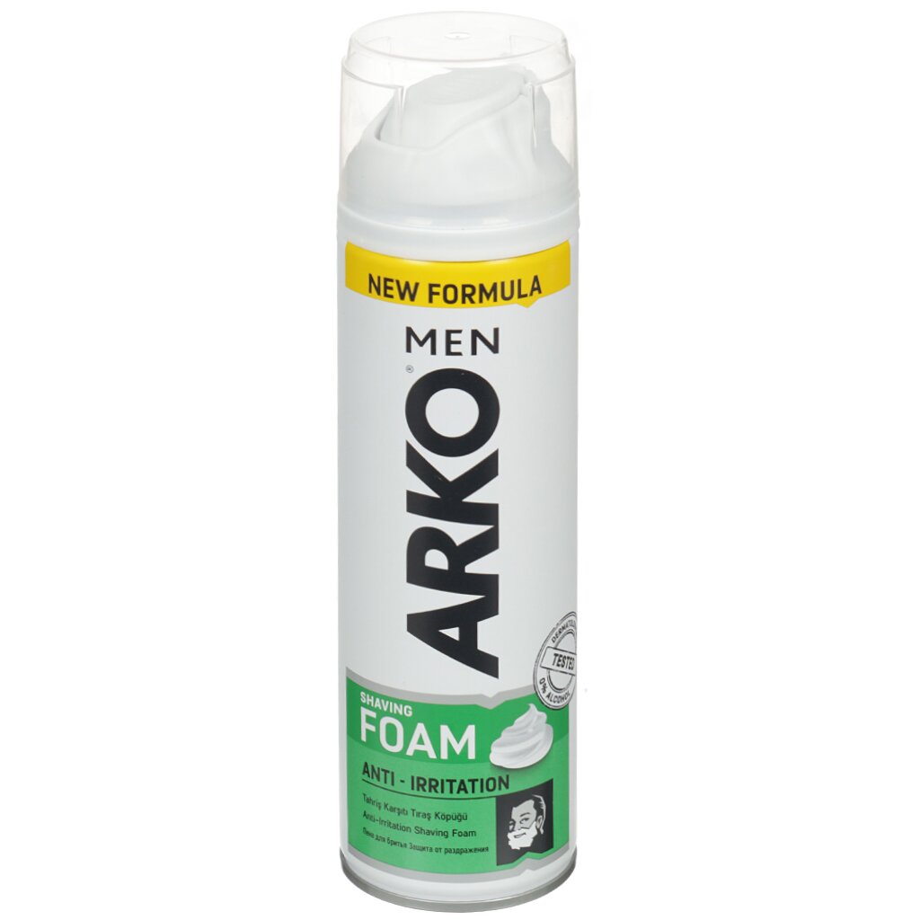 Пена для бритья, Arko Men, Anti-Irritation, 200 мл, 505657 станки для бритья с тройным лезвием 4шт для мужчин силикон пластик