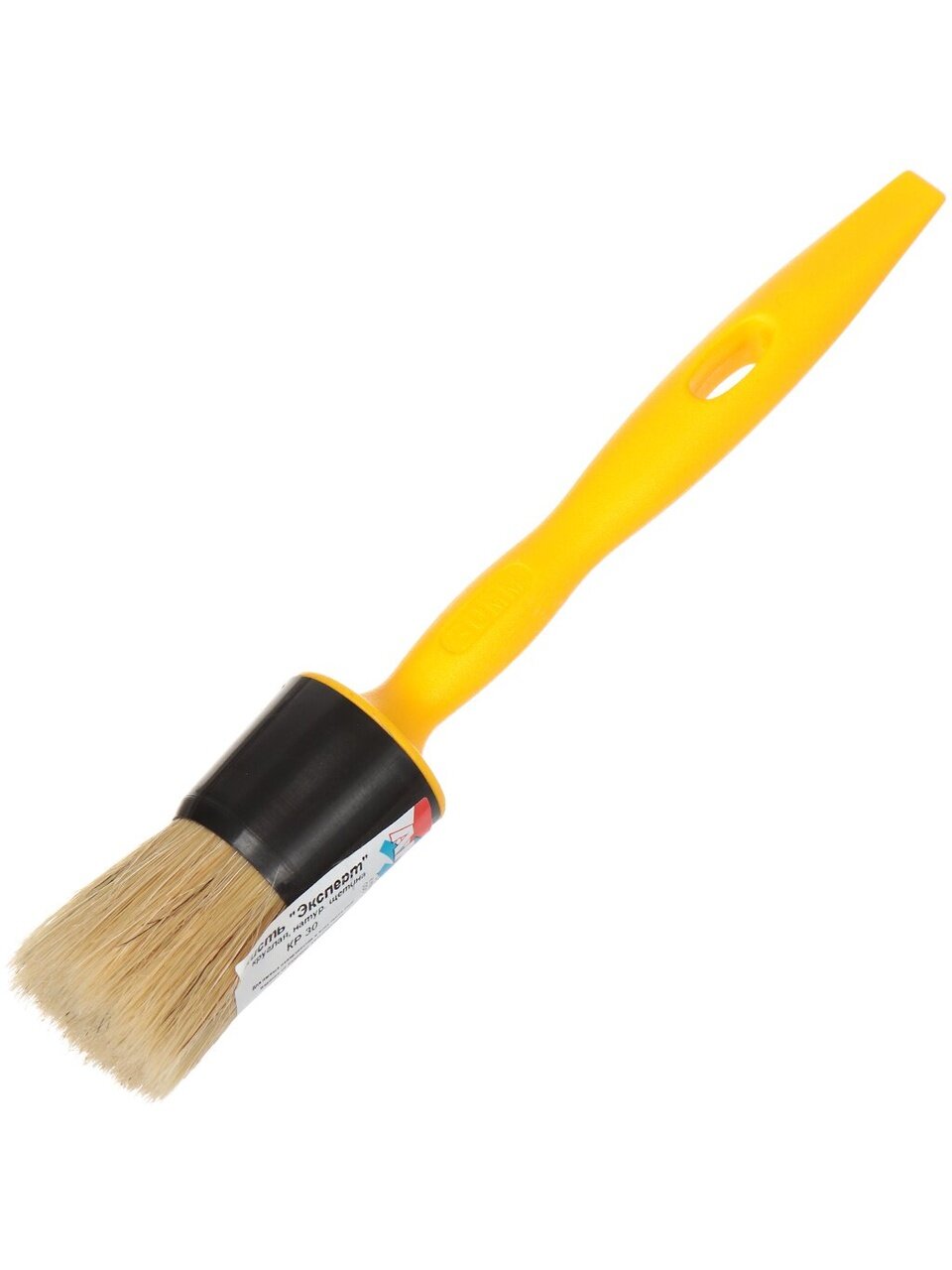 Кисть круглая, Акор, Эксперт, диаметр 30 мм, натуральная щетина, рукоятка пластик, 140 00 030