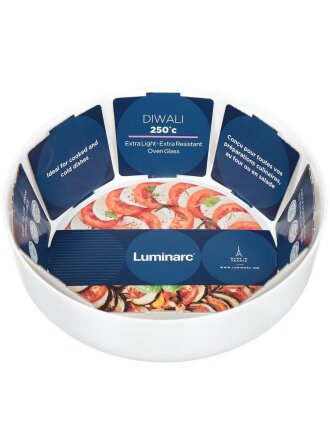 Форма для запекания стекло, 22х22 см, круглая, Luminarc, Diwali, N3273