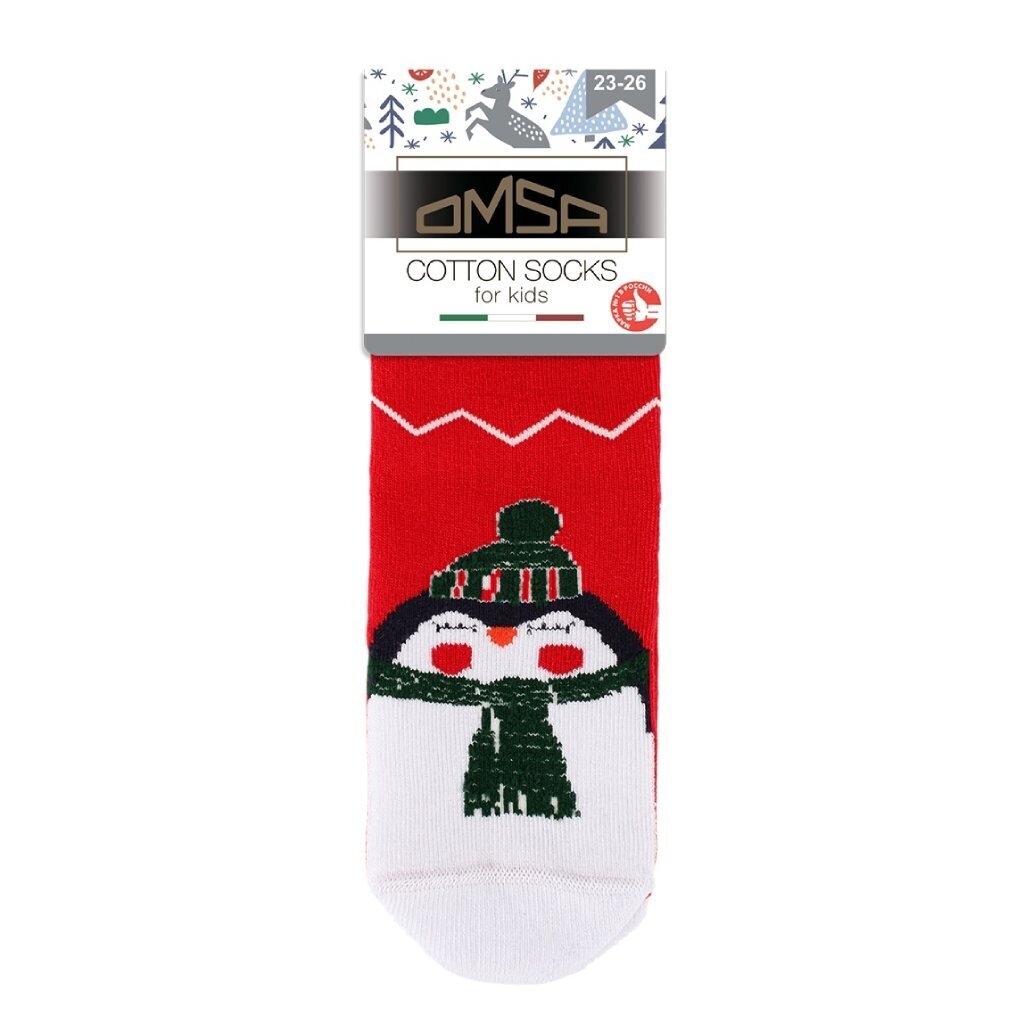 Носки детские хлопок, Omsa, Шарфики, красные, р. 23-36, 21N67