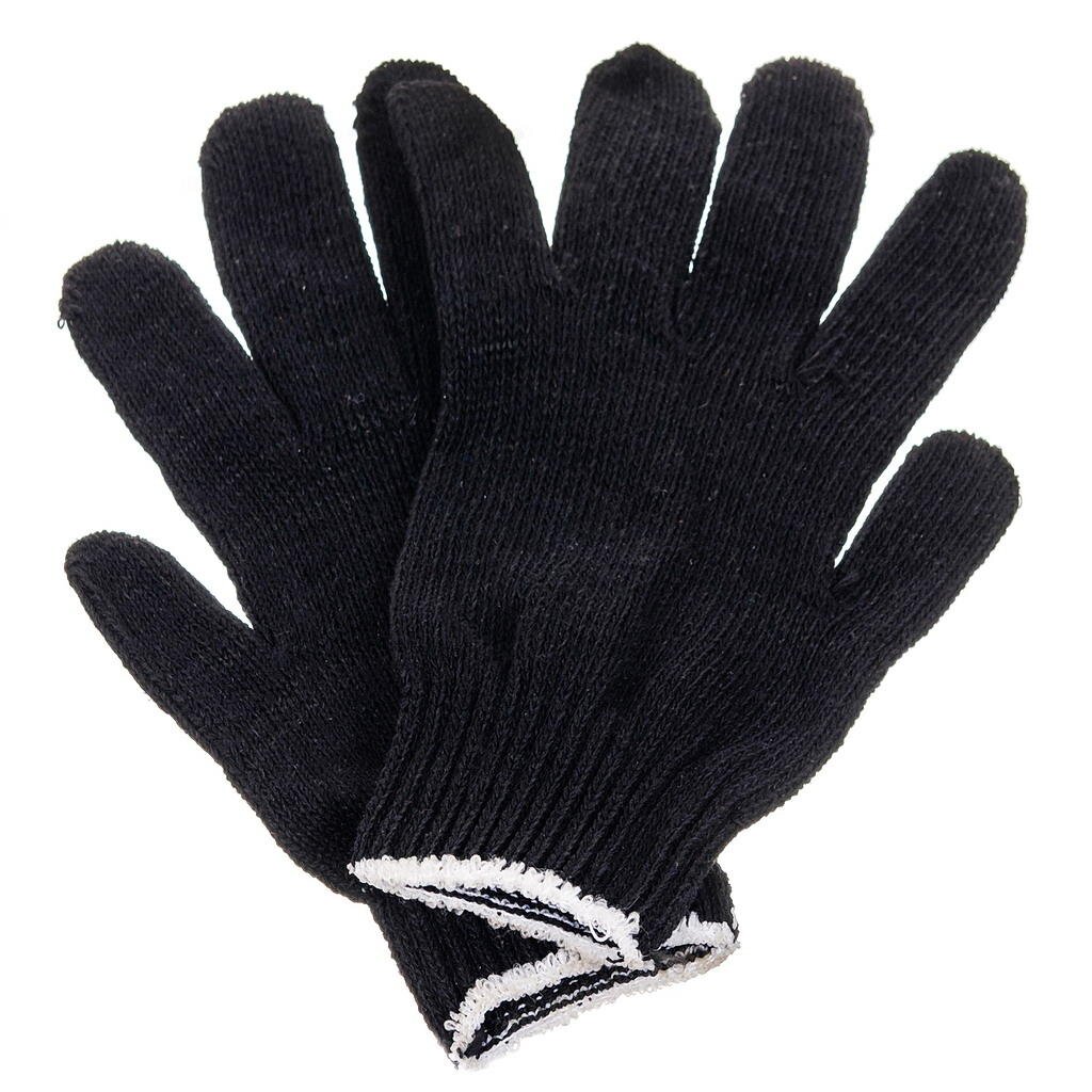 Перчатки х/б, без покрытия, универсальный размер, черная основа, Премиум, европодвес куртка мужская moteq firefly текстиль размер l черная