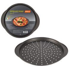 Форма для запекания сталь, 33 см, антипригарное покрытие, круглая, Mallony, Pizza P-02, 008572