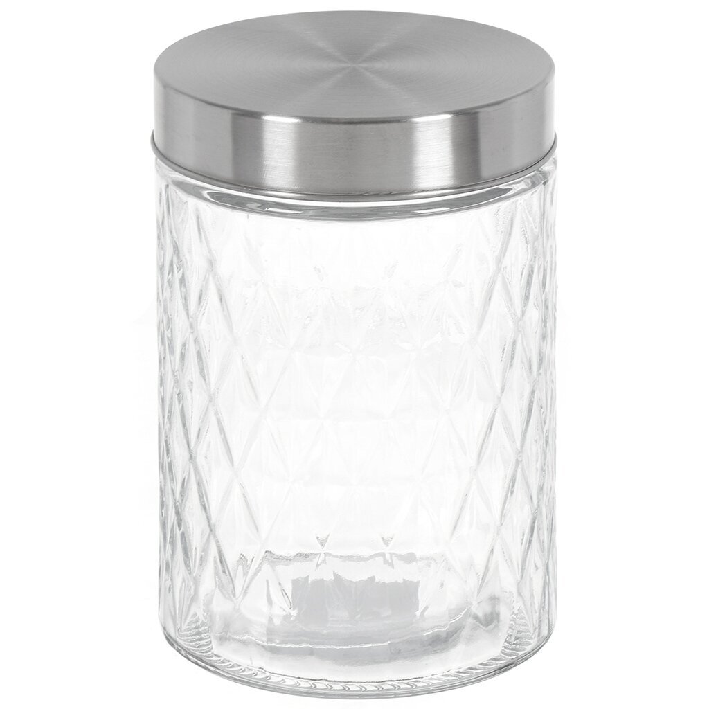 Банка для сыпучих продуктов, стекло, 1 л, 11х17 см, с крышкой, Ромбы, Y4-5054