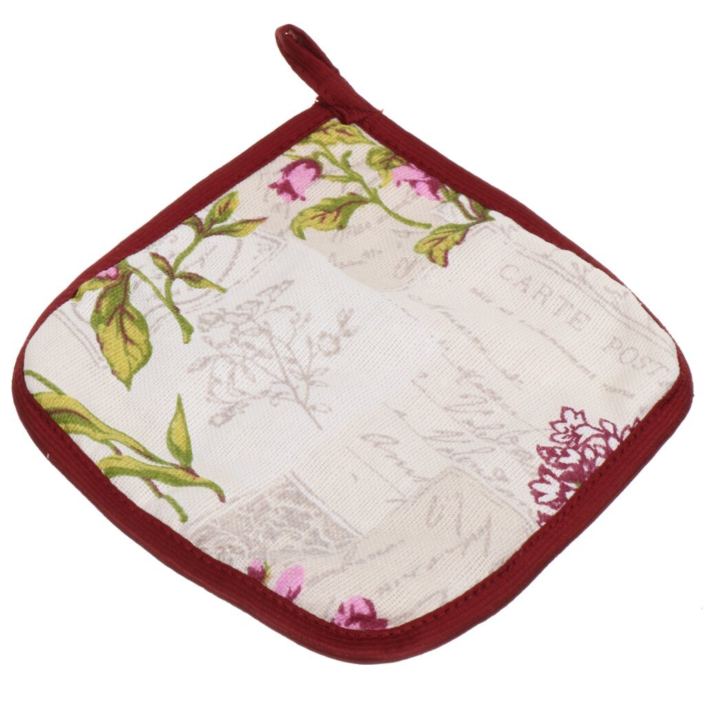 Прихватка 18х18 см, рогожка, 100% хлопок, в ассортименте, Романтика