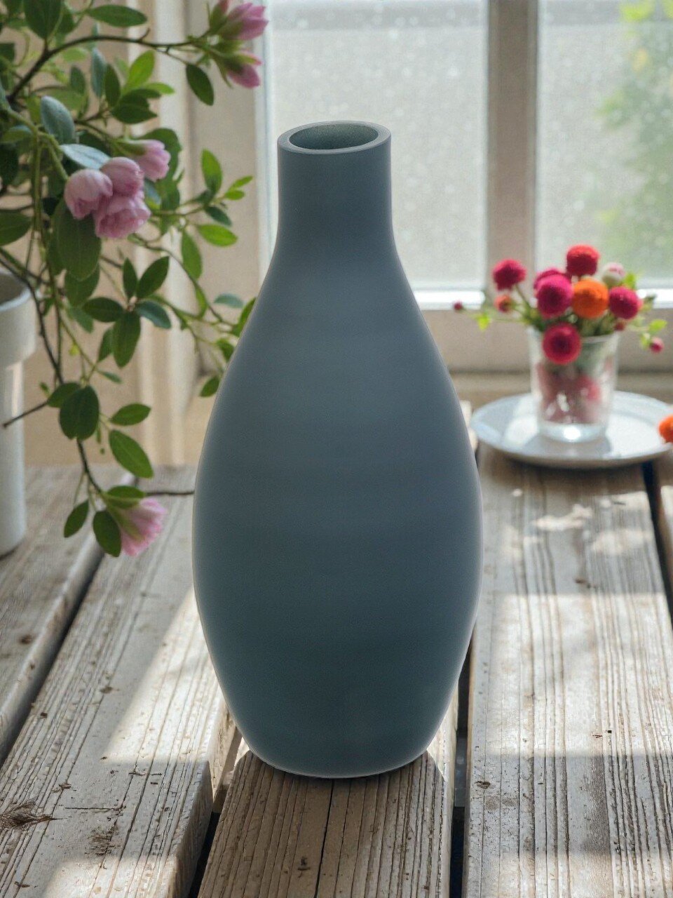 Ваза стекло, настольная, 30х14.3 см, Evis, Лаура Эскейп, 27 1158 2224, темно-серый матовая