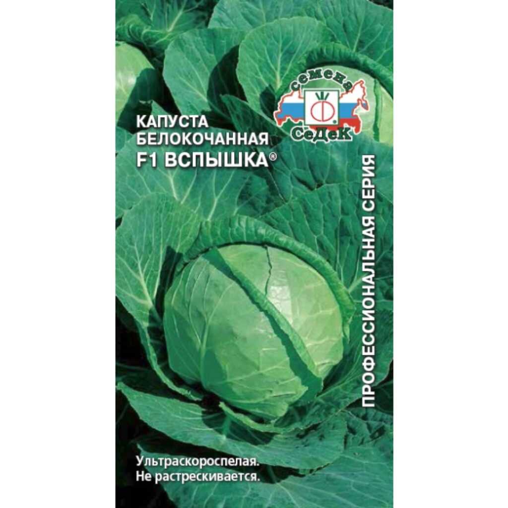 Семена Капуста белокочанная, Вспышка F1, цветная упаковка, Седек