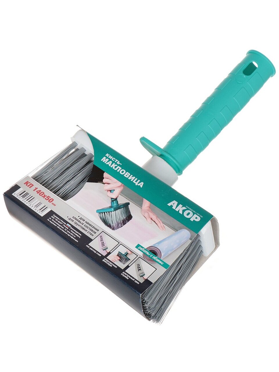 Кисть макловица, Акор, 50х140 мм, искусственная щетина, рукоятка двухкомпонентная, 146 50 140