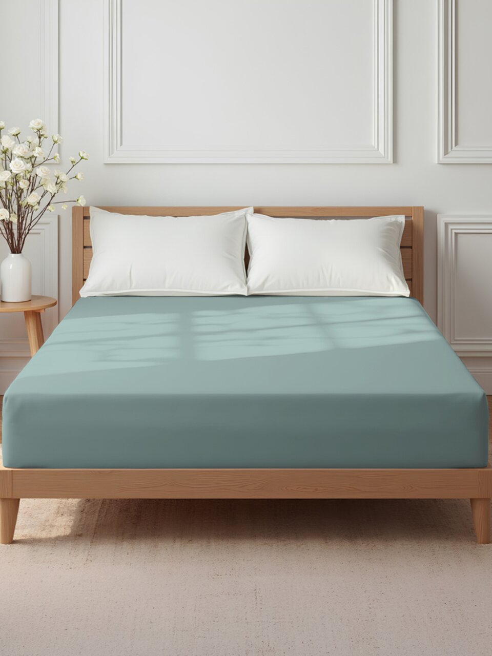 Простыня 1.5-спальная, 150 х 214 см, 100% хлопок, сатин, Silvano, Green