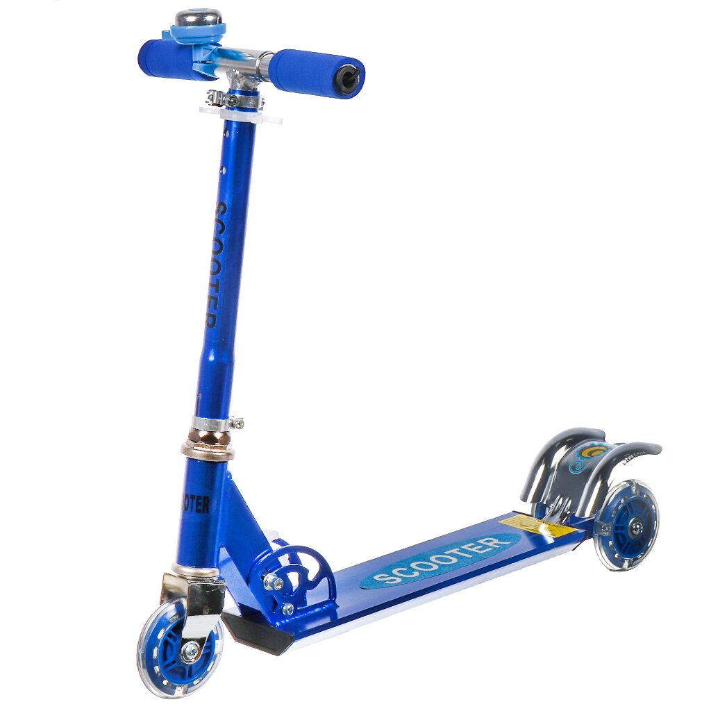 Самокат трехколесный, детский, складной, 50 кг, металл, пластик, голубой, T2022-508 2 х колесный самокат ridex