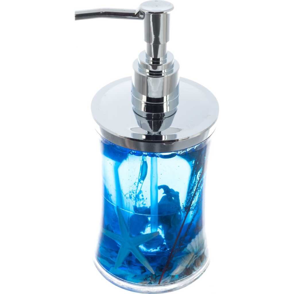 Дозатор для жидкого мыла, Deiphinium, Блюз, пластик, 250 мл, хром, 106001