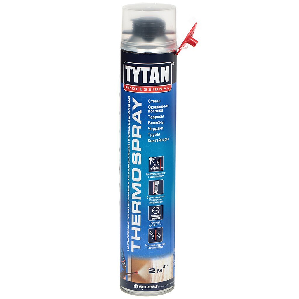 Пена-утеплитель Tytan, Thermospray, профессиональная, 870 мл, всесезонная, 15157 очиститель для пвх eurowindow 5 0 95 л tytan