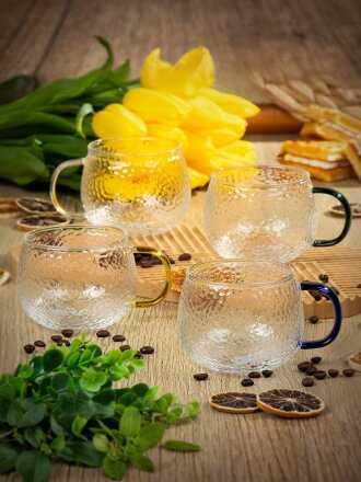 Кружка стекло, 4 шт, 410 мл, Мозаика, Y6-10175