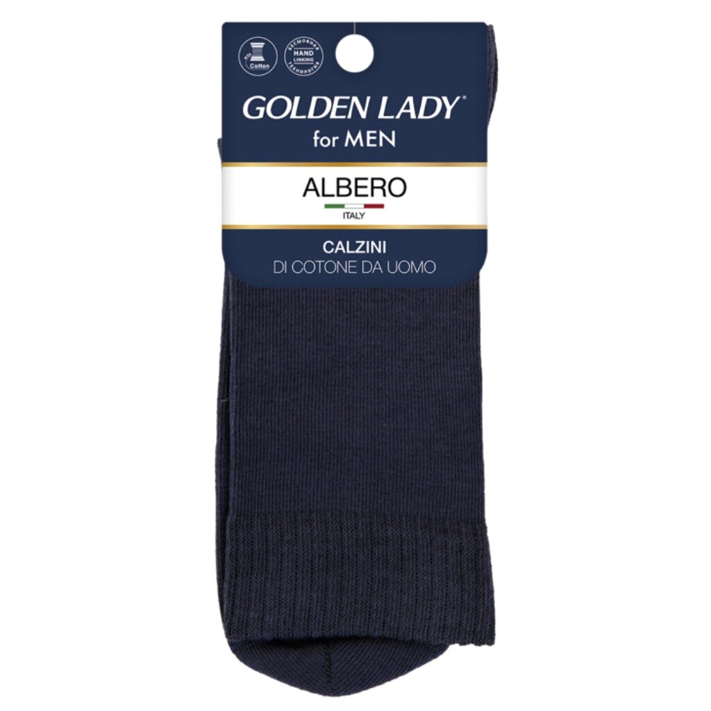 Носки для мужчин, хлопок, Golden Lady, Albero, синие, р. 45-47