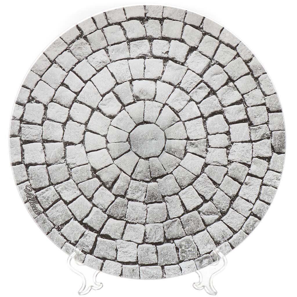 Блюдо стекло, круглое, 30 см, серое, Лофт, 10-32