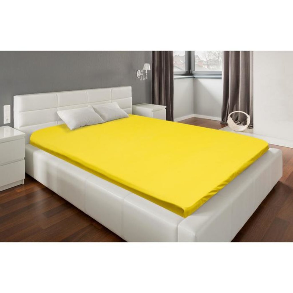 Простыня на резинке &amp;quot;Этель&amp;quot; &amp;quot;Сандал&amp;quot;, 160х200х25+-2см, Жёлтый, Поплин, 100% хлопок, 5279358
