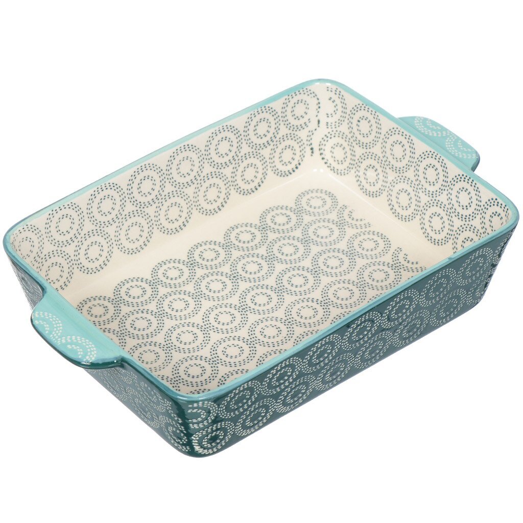 Форма для выпечки керамическая Millimi 826-276 прямоугольная аквамарин, 27.5х17.5х5.5 см