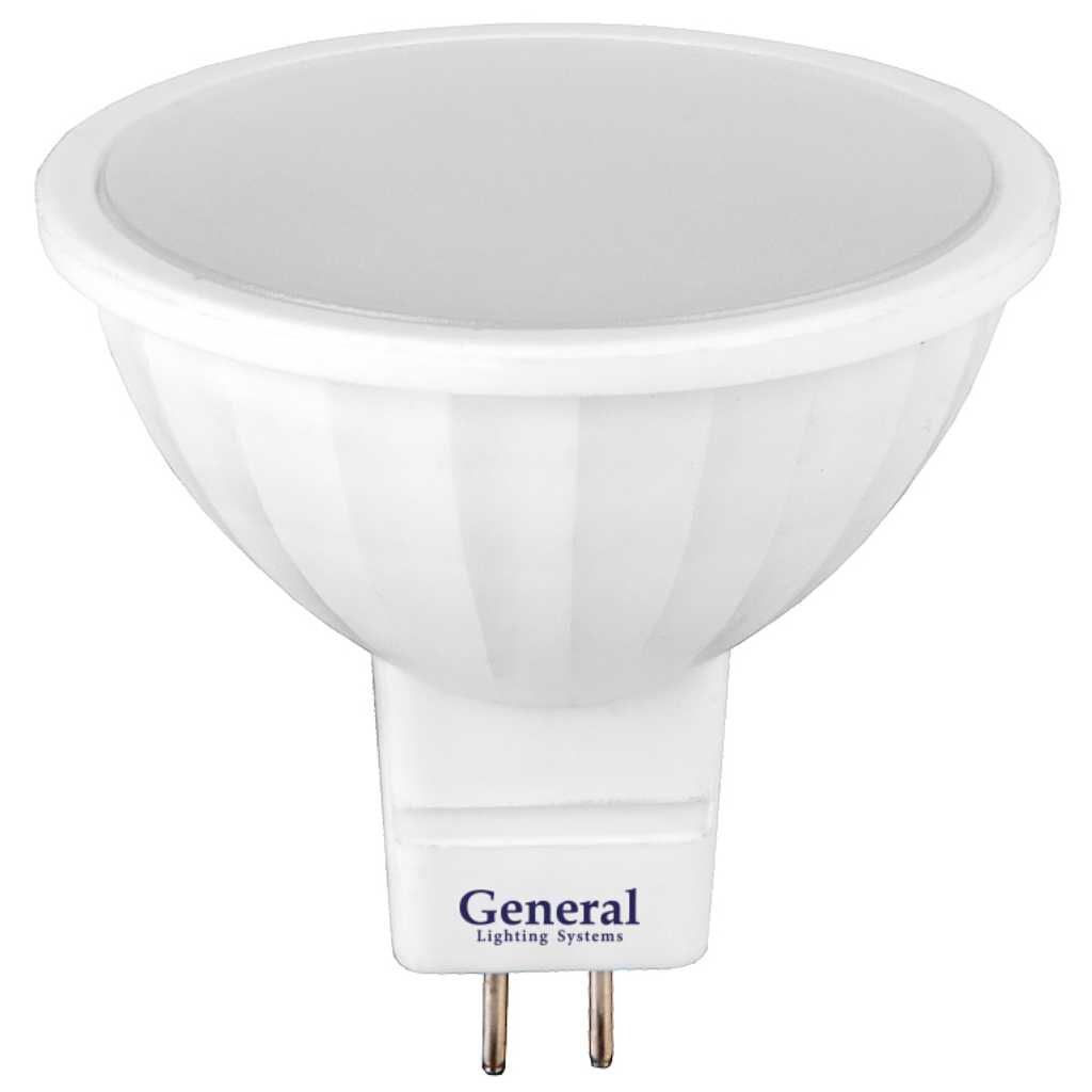 Лампа светодиодная GU5.3, 10 Вт, 230 В, 4500 К, свет нейтральный белый, General Lighting Systems, GLDEN-MR16 круглая разборная розетка general lighting systems
