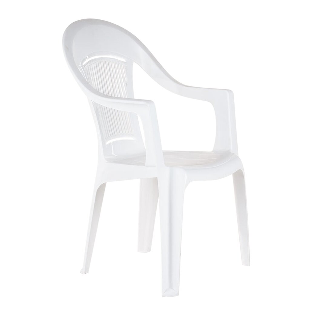 Кресло пластиковое Элластик-Пласт белое, 91х42х56 см