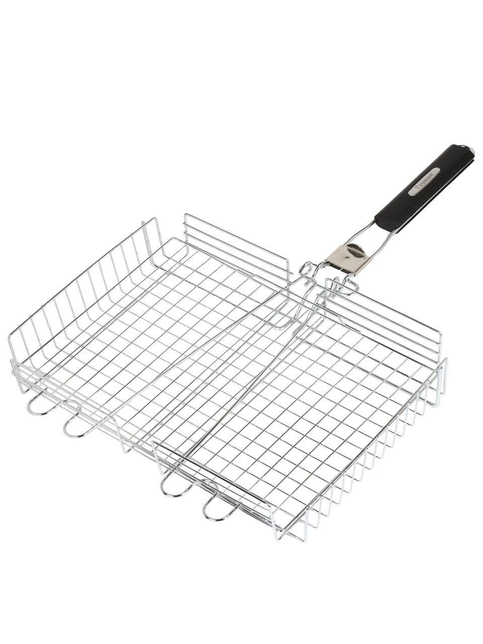 Решетка барбекю 400х280х60 мм, Гурман, хром, нержавеющая сталь, рукоятка резина, 11100002-1(40-28)