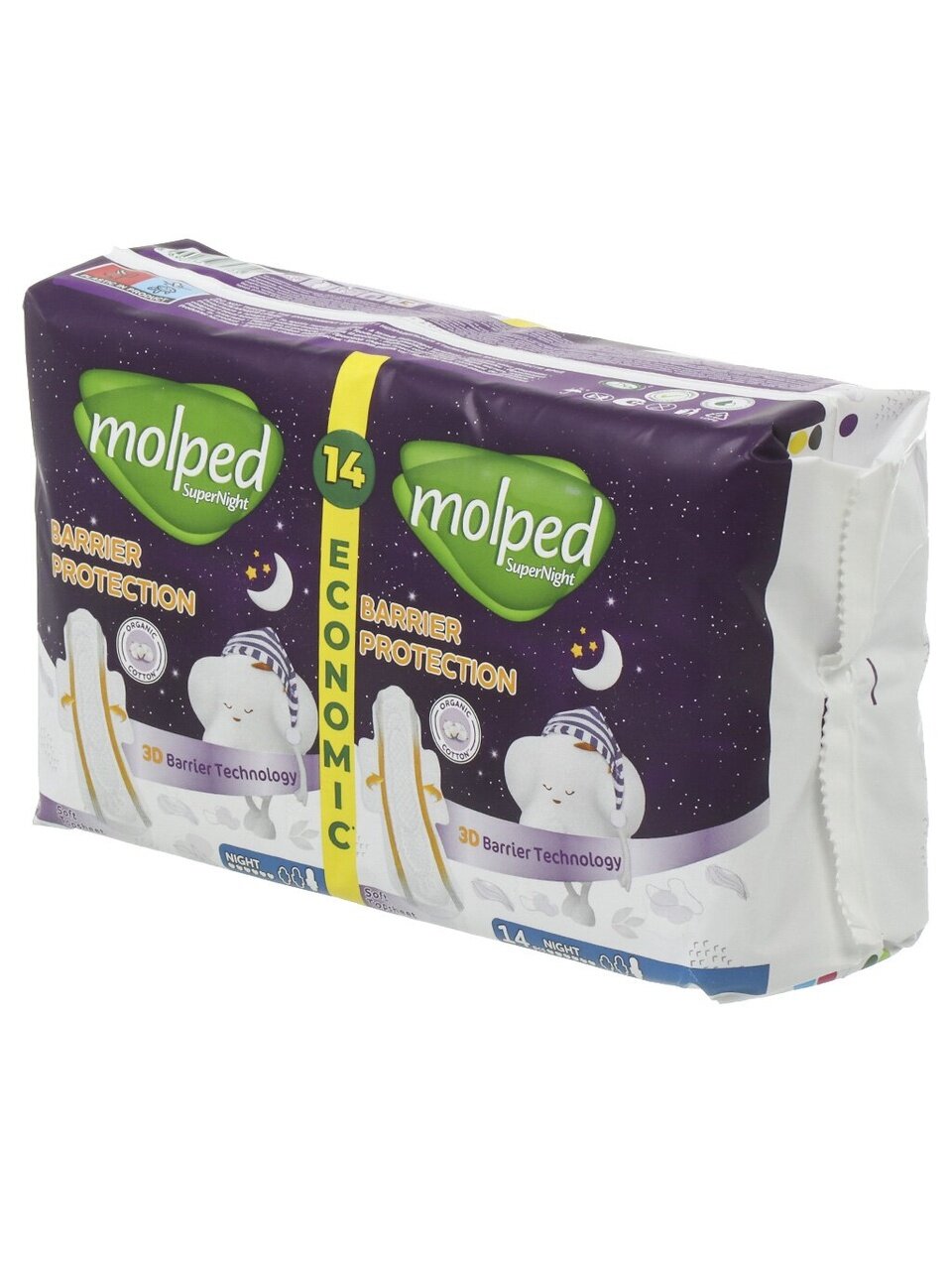 Прокладки женские Molped, Barrier Protect, ночные, 14 шт