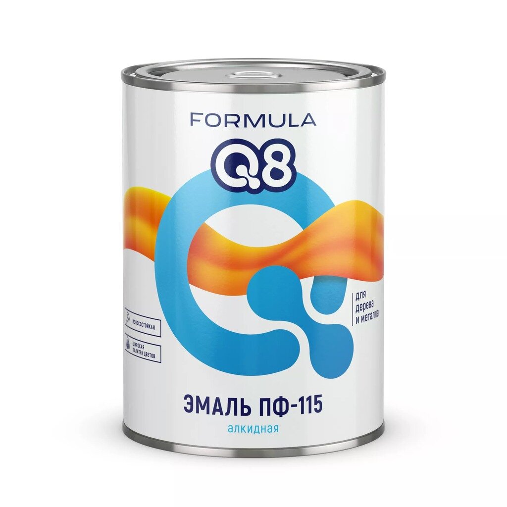 Эмаль Formula Q8, ПФ-115, алкидная, глянцевая, зеленая, 0.9 кг