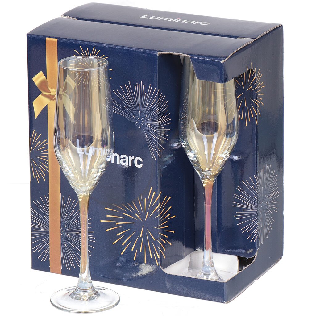 Бокал для шампанского Luminarc Celeste Golden Chameleon P1636, 6 шт, 160 мл