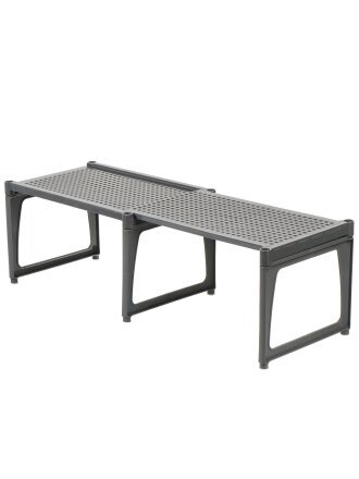 Полка настольная, пластик, 2 секции, 31х19.5х17 см, раздвижная, серая, Violet, Ротанг, 750218