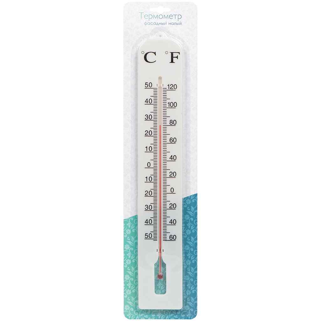 Термометр уличный, пластик, Малый, 40 х 6.5 см, малый, ТБ-45м термометр комнатный пластик деревянный полукруглый блистер с1102