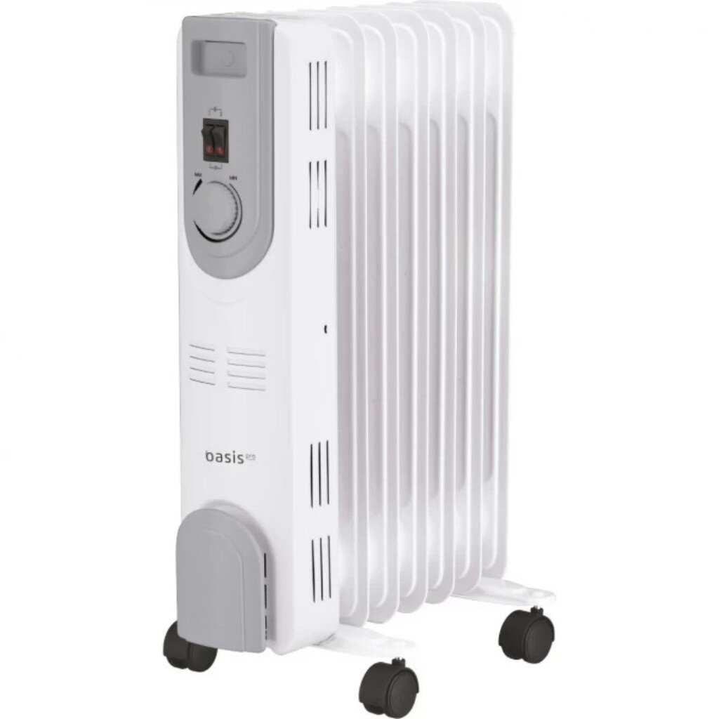 Радиатор масляный Oasis, 7 секций, напольный, 1.5 кВт, 15 м2, OS-15 brayer ультразвуковой увлажнитель воздуха br4914