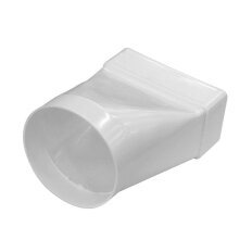 Соединитель вентиляционный пластик, установочный диаметр 100 мм, плоский + круглый, диаметр 110 мм, 55 мм, эксцентриковый, Viento, В511СЭ10КП PLUS
