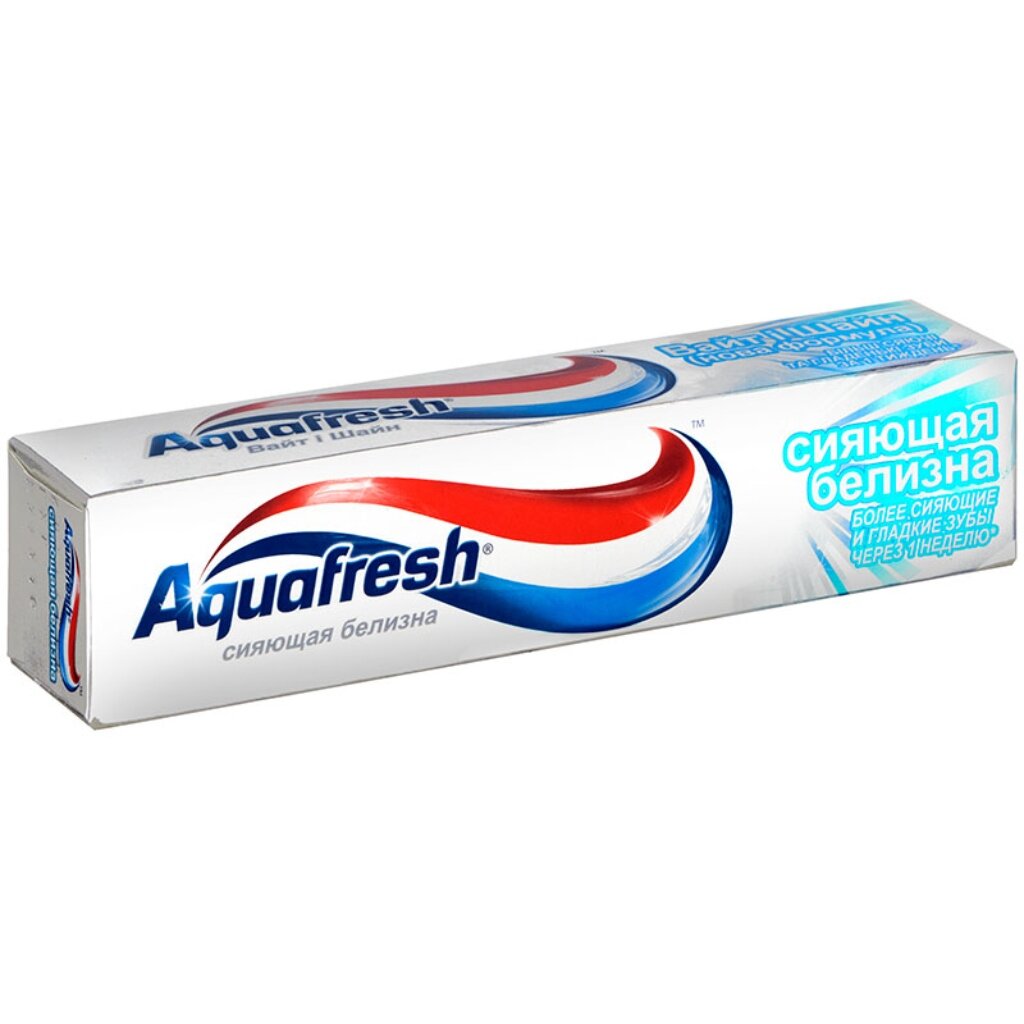 Зубная паста Aquafresh, Сияющая белизна, 100 мл perioe зубная паста с бамбуковой солью bamboosalt gumcare для профилактики проблем с деснами
