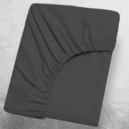 Простыня 2-спальная, 160 х 200 х 25 см, 100% хлопок, перкаль, 110 г/м2, на резинке, Silvano, Графит, ТТ-00329826