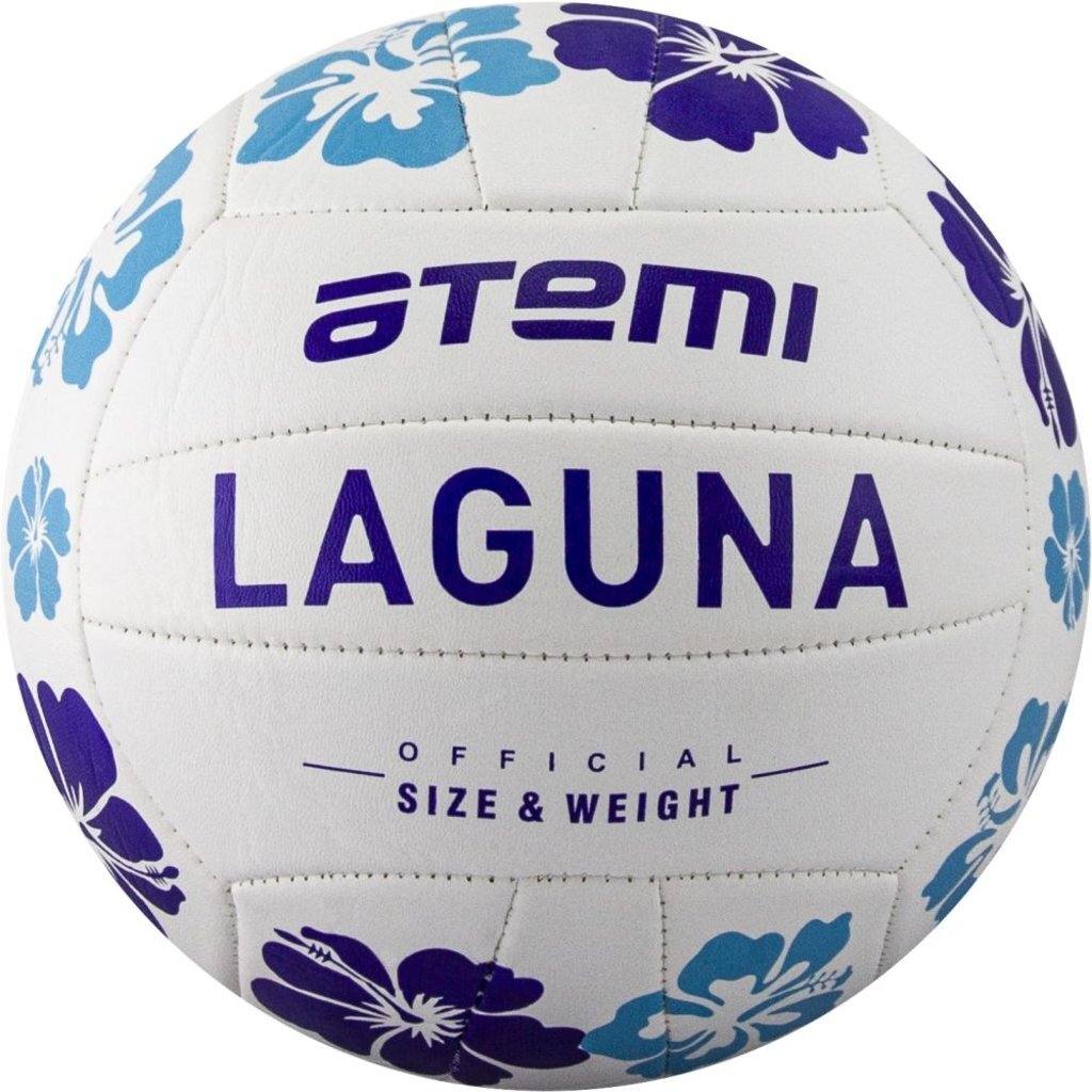 Мяч волейбольный Atemi LAGUNA,синт.кожа PVC, 18 п., бел/син/гол, м/ш, р.5 ,окруж 65-67, 00-00005676