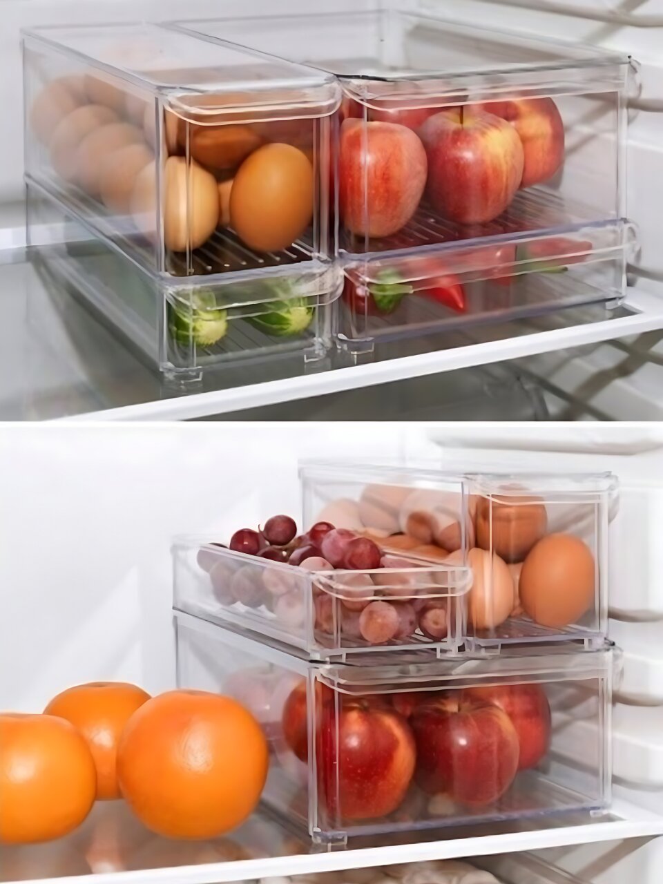 Органайзер для холодильника, 10х30х5 см, с крышкой, прозрачный, Idea, М 1584