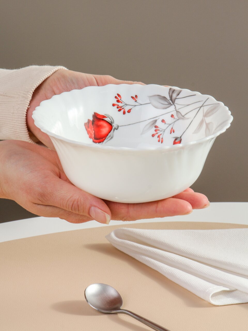 Салатник стеклокерамика, круглый, 15х5 см, 415 мл, Вероника, Daniks, LHW60/220303