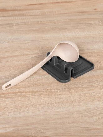 Подставка для столовых приборов, пластик, 14.5х12.6х4.3 см, темно-серая, Бытпласт, Phibo, 435233815