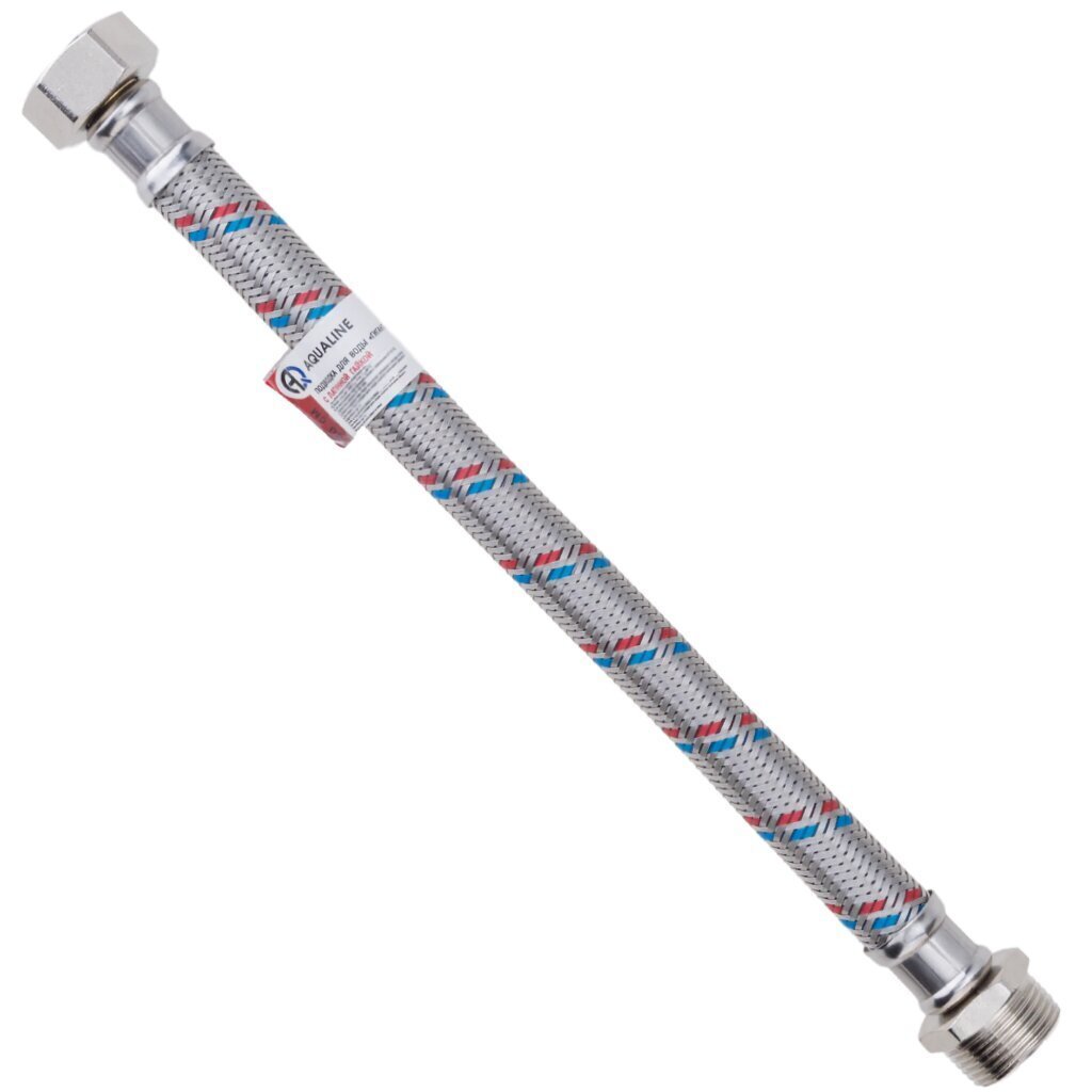 Подводка для воды 1/2&amp;quot;х1.5 м, г-ш, латунь, Гигант, AquaLine