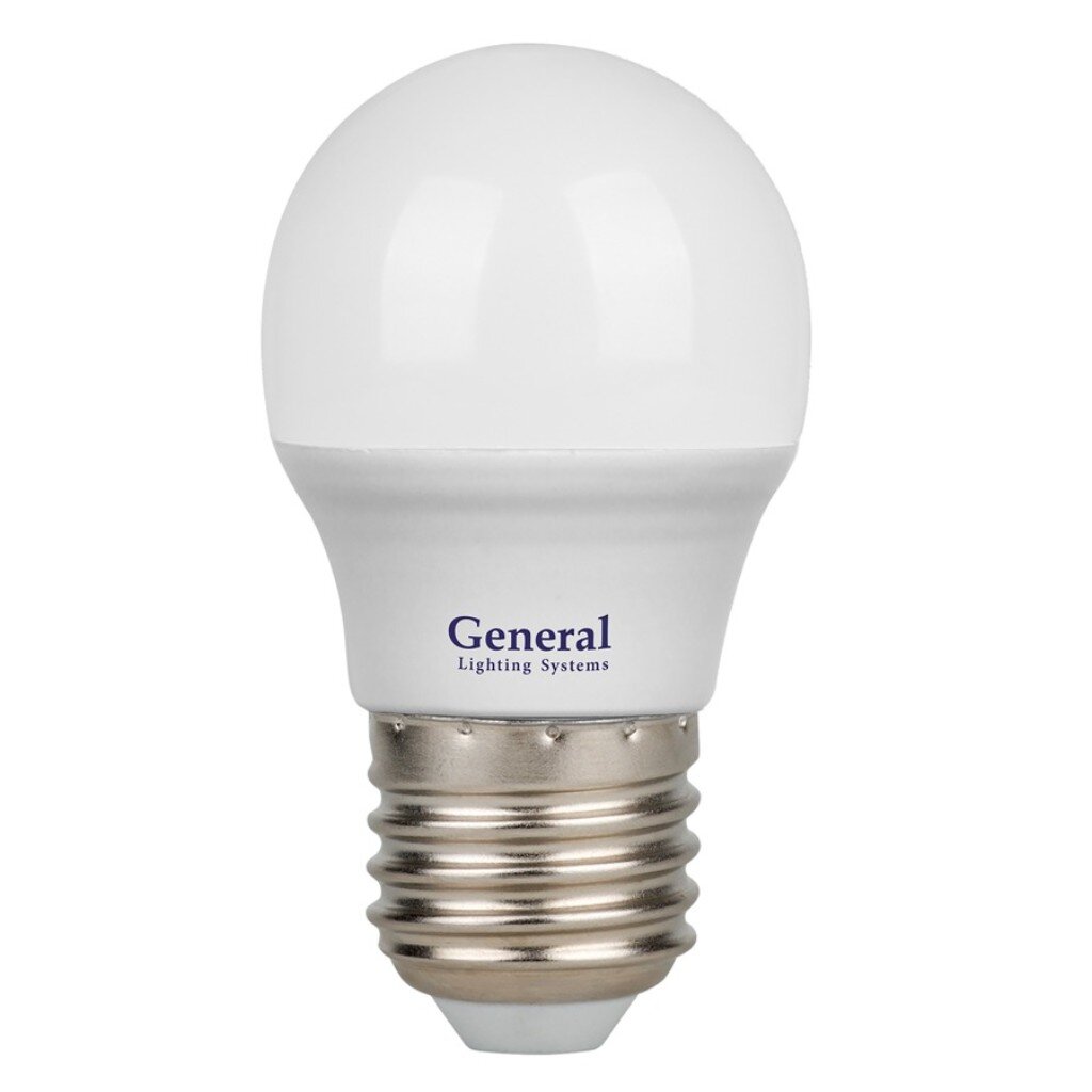 Лампа светодиодная E27, 20 Вт, 230 В, шар, 6500 К, холодный белый свет, General Lighting Systems, GLDEN-G45F, 661487