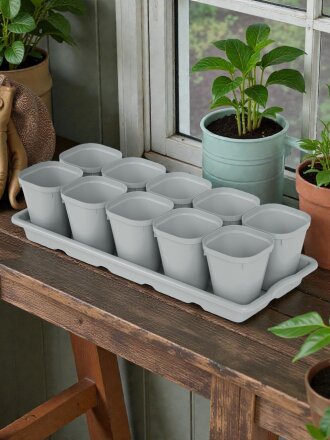 Набор для рассады 300 мл, 412х165х97 мм, М8236, 10 стаканчиков, с поддоном, Альтернатива