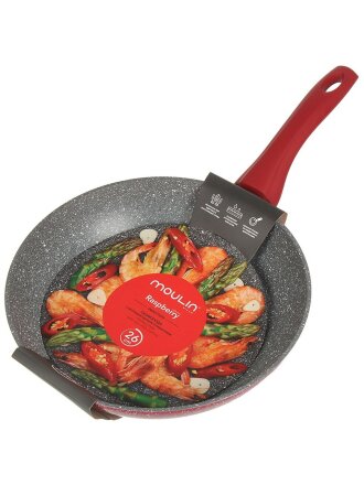 Сковорода алюминий, 26 см, антипригарное покрытие, Moulin villa, Raspberry, индукция, RSB-26-I