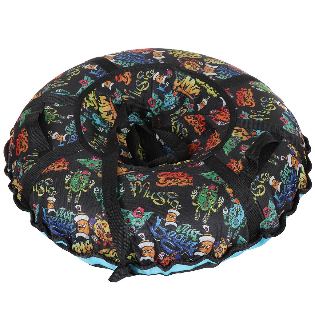 Санки-ватрушка Дизайн, 80 см, 70 кг, с буксировочным тросом, с ручками, УВ-диз-0,8_CSB 4989