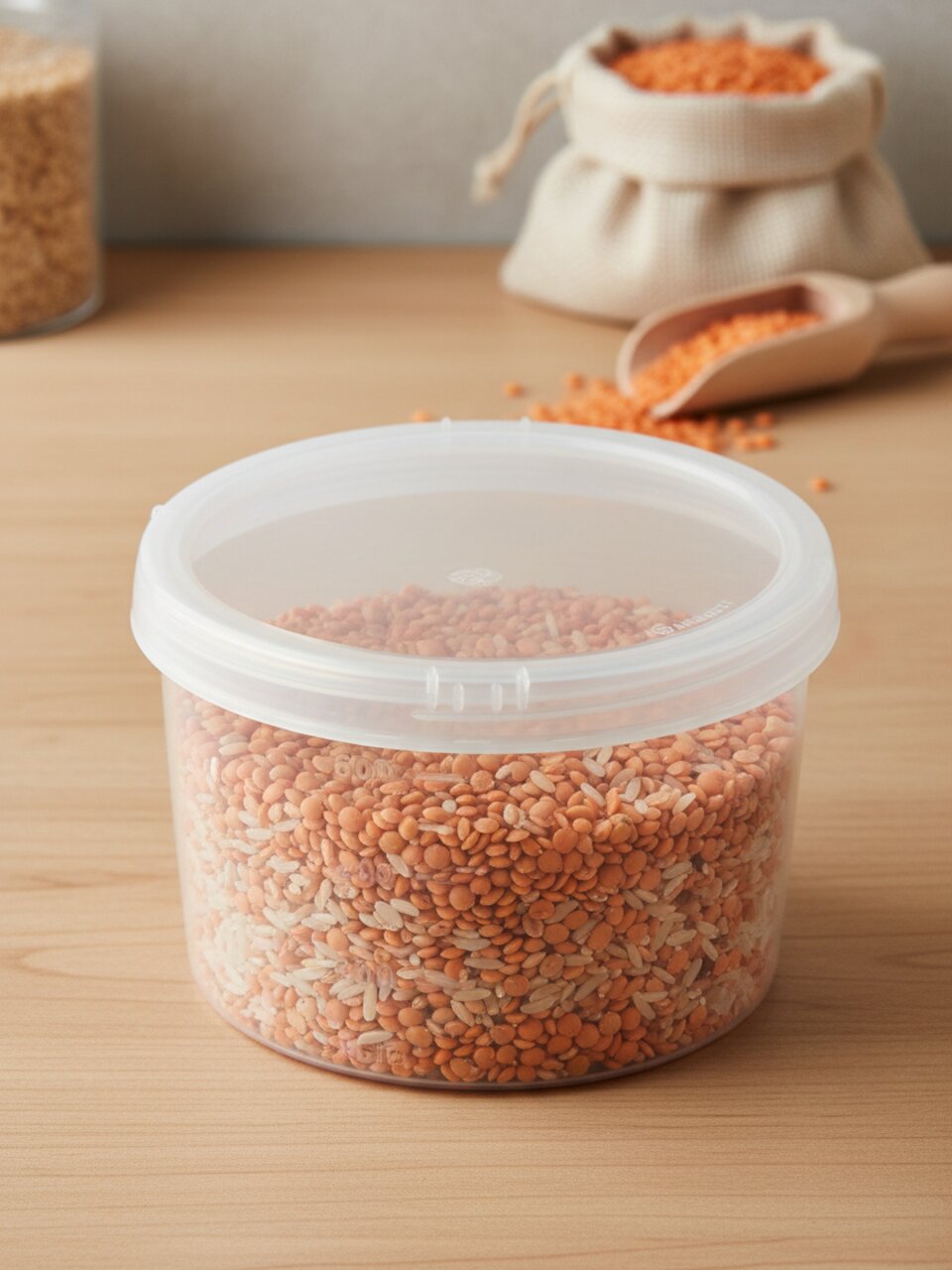 Банка для сыпучих продуктов, пластик, 0.75 л, 9 см, с крышкой, Бытпласт, Твист, 4311391