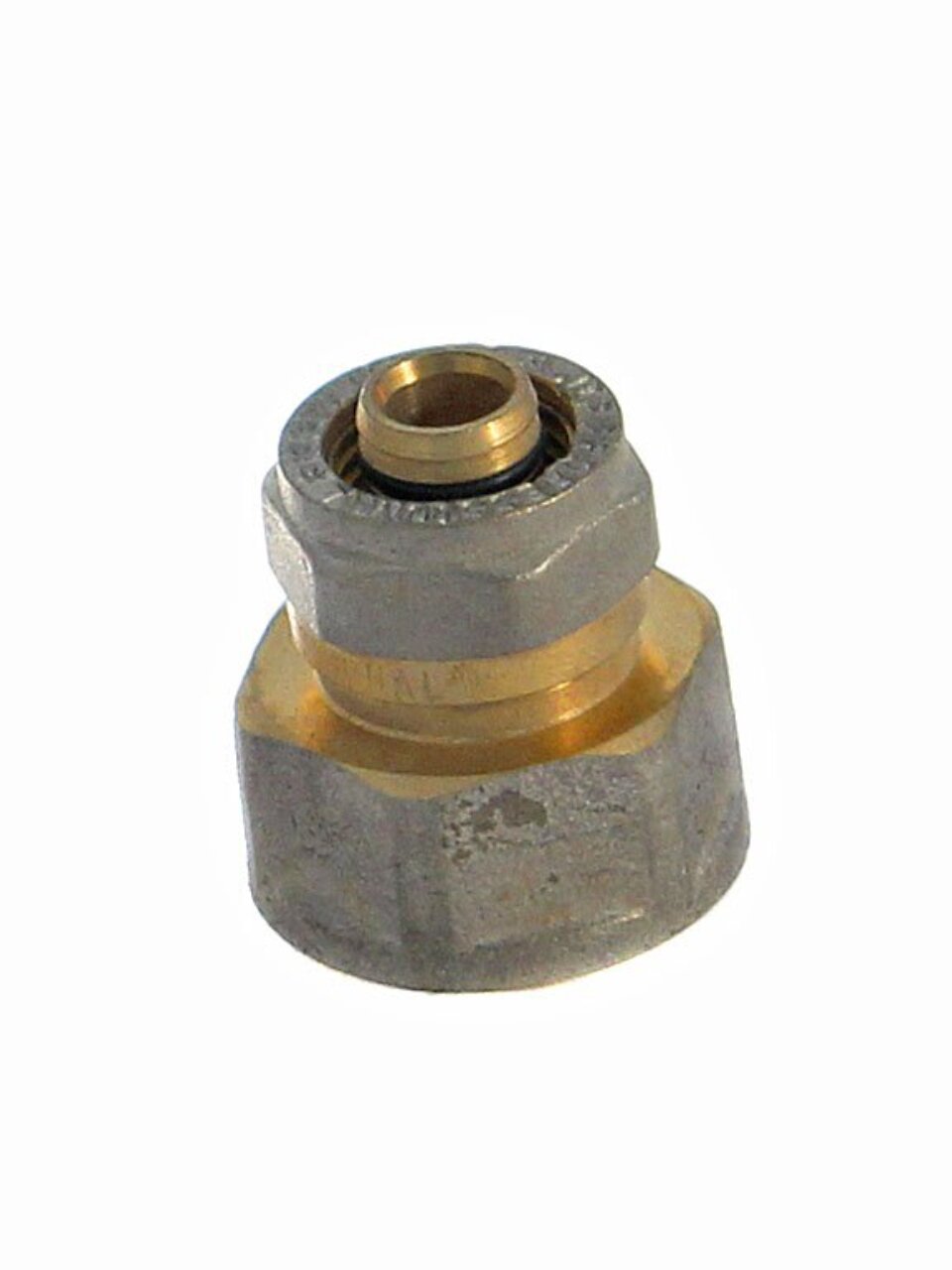 Металлопластиковая муфта d16х3/4&amp;quot;, внутренняя резьба, с цангой и гайкой, Frap, F305.1605