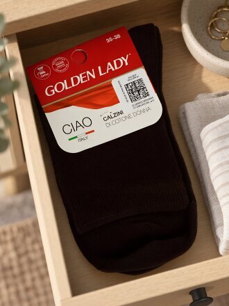 Носки для женщин, хлопок, Golden Lady, Ciao, коричневые, р. 35-38