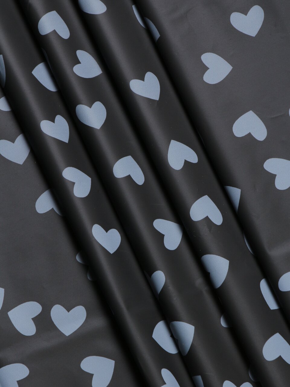 Штора для ванной 180х180 см, Peva, Белые сердца, черная, Y4-11154